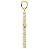 14K Yellow 1/2 CTW Natural Diamond Cross Pendant